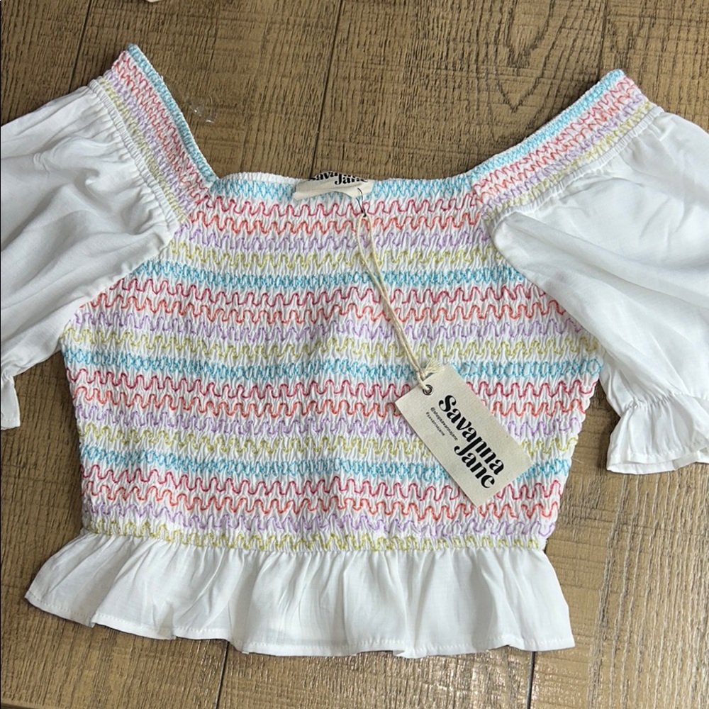 Savanna Jane Off-Shoulder Multicolor Top